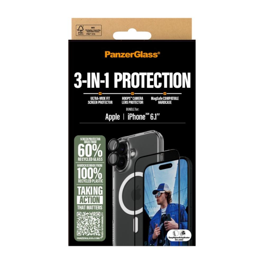 PanzerGlass - 3-in-1 Protection Bundle iPhone 16 Protector de pantalla Apple 1 pieza(s)