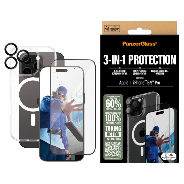 PanzerGlass - 3-in-1 Protection Bundle iPhone 16 Pro Max Protector de pantalla Apple 1 pieza(s)