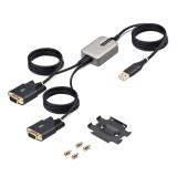 StarTech.com - 2P6FFC-USB-SERIAL cambiador de género para cable USB-A 2 x DB-9 RS-232 Negro, Gris