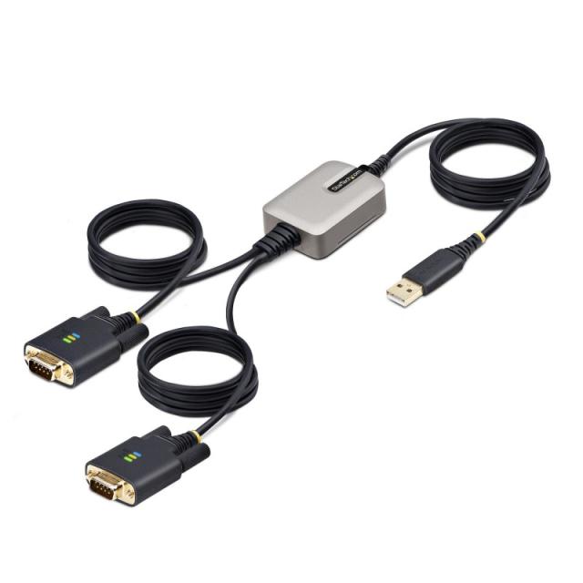 StarTech.com - 2P6FFC-USB-SERIAL cambiador de género para cable USB-A 2 x DB-9 RS-232 Negro, Gris