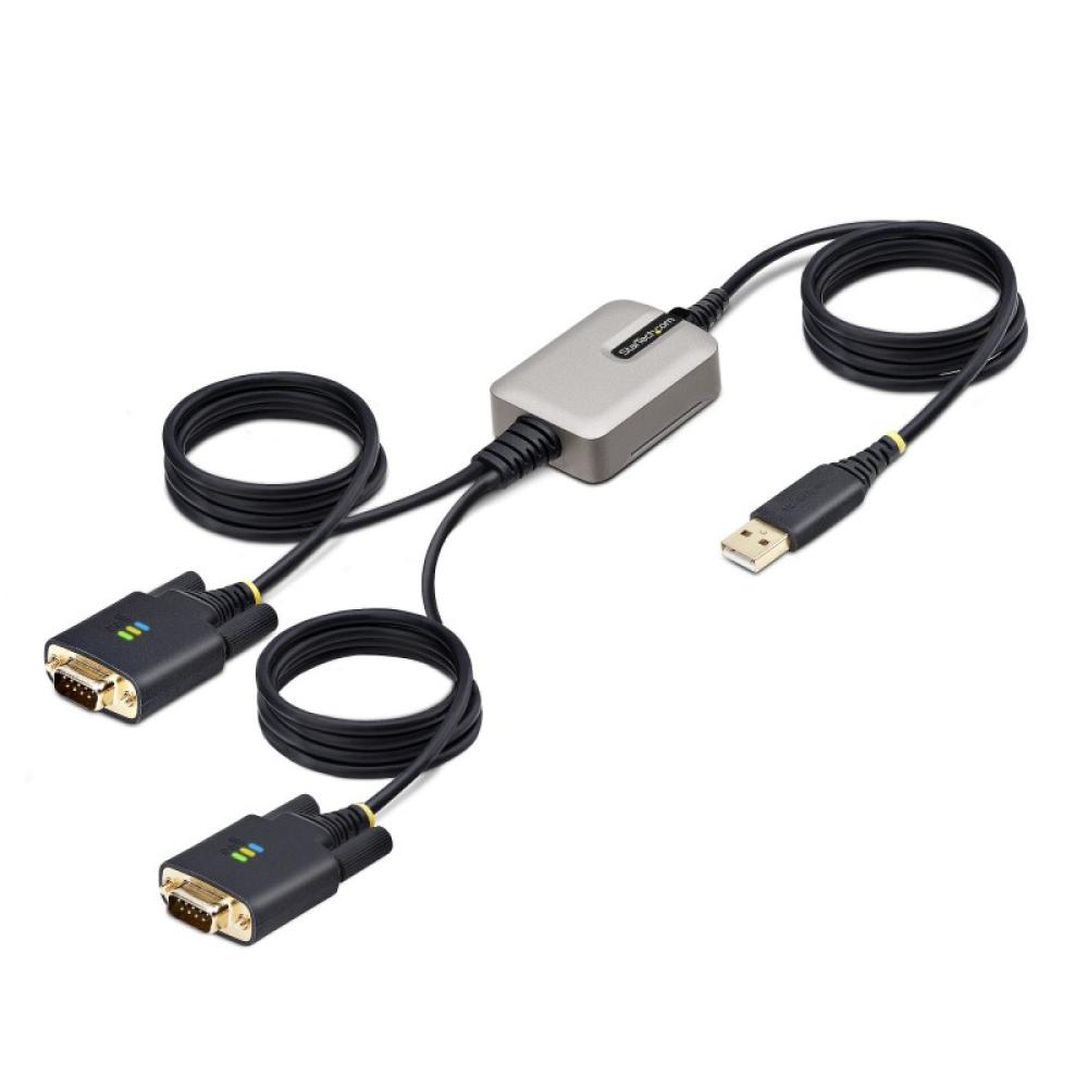 StarTech.com - 2P6FFC-USB-SERIAL cambiador de género para cable USB-A 2 x DB-9 RS-232 Negro, Gris