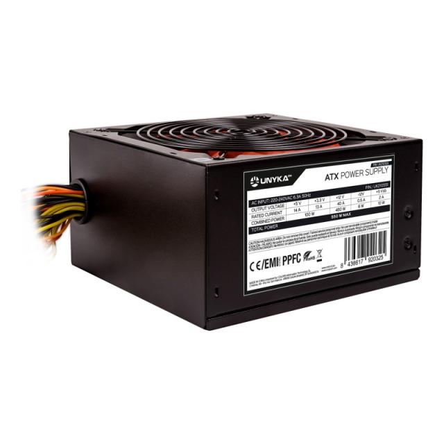 UNYKAch - UK210551 unidad de fuente de alimentación 550 W 20+4 pin ATX ATX Negro, Rojo