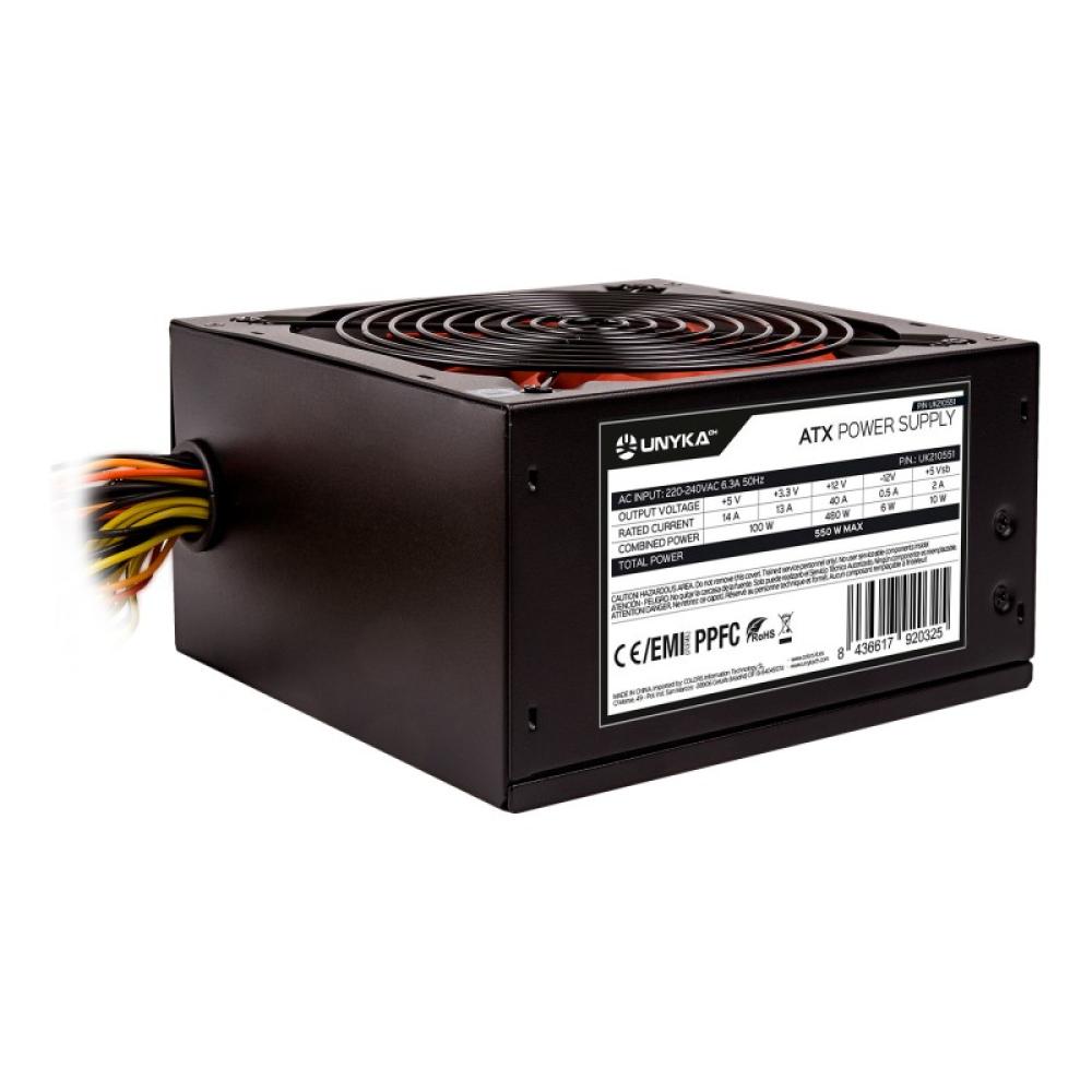UNYKAch - UK210551 unidad de fuente de alimentación 550 W 20+4 pin ATX ATX Negro, Rojo