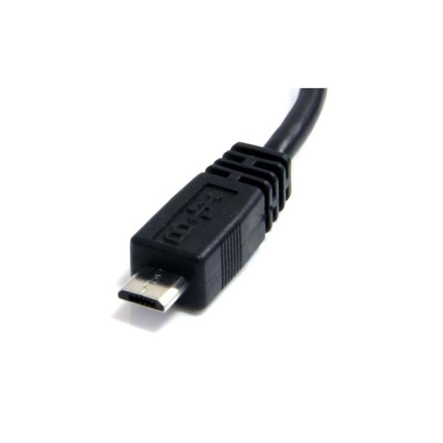 StarTech.com - Cable Adaptador de 15cm USB A Macho a Micro USB B Macho para Teléfono Móvil Carga y Datos - Negro