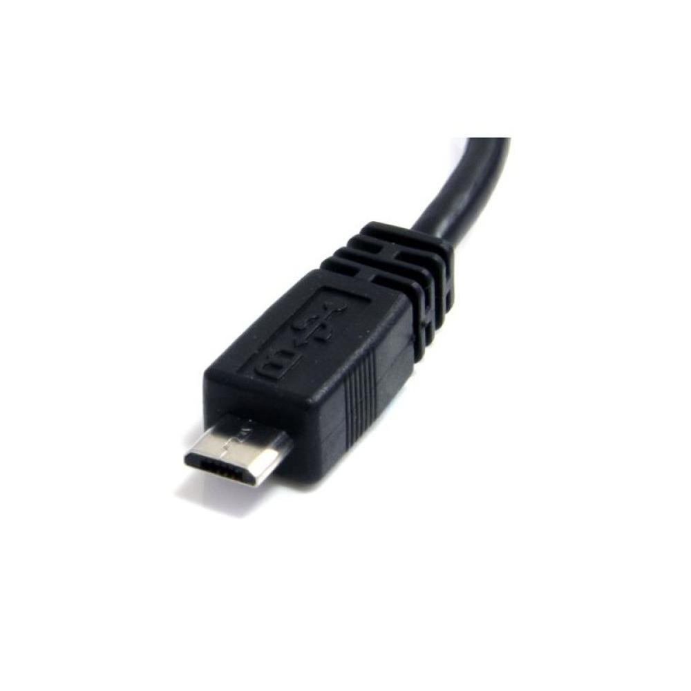 StarTech.com - Cable Adaptador de 15cm USB A Macho a Micro USB B Macho para Teléfono Móvil Carga y Datos - Negro