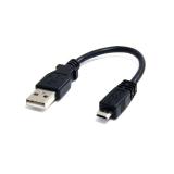 StarTech.com - Cable Adaptador de 15cm USB A Macho a Micro USB B Macho para Teléfono Móvil Carga y Datos - Negro