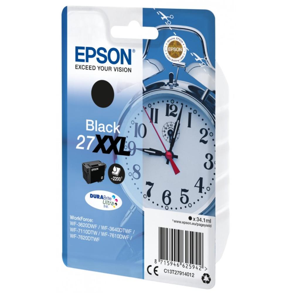 Epson - Alarm clock Singlepack Black 27XXL DURABrite Ultra Ink