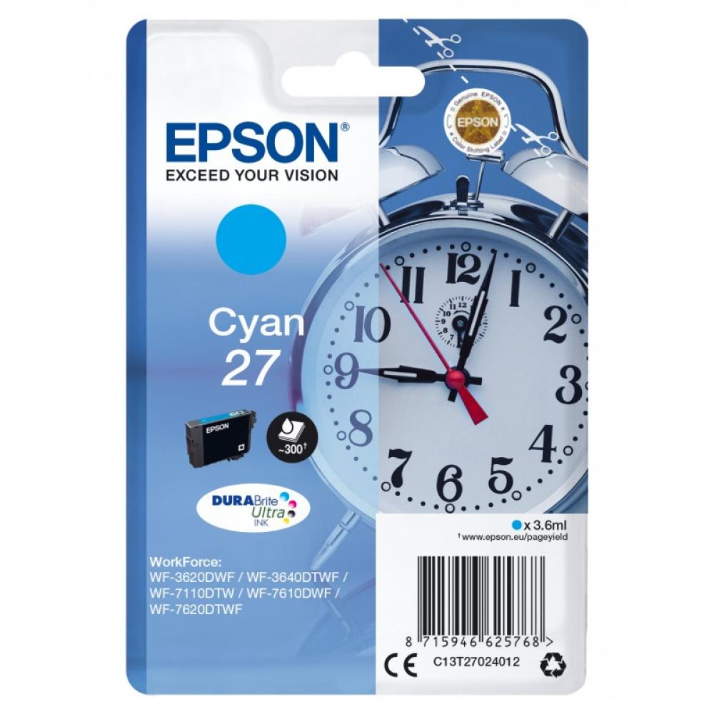 Epson - Alarm clock Singlepack Cyan 27 DURABrite Ultra Ink