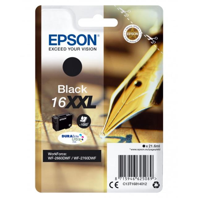 Epson - Singlepack Black 16XXL DURABrite Ultra Ink