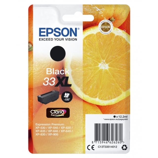 Epson - Oranges Singlepack Black 33XL Claria Premium Ink