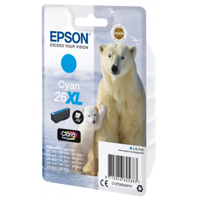 Epson - Polar bear Cartucho 26XL cian