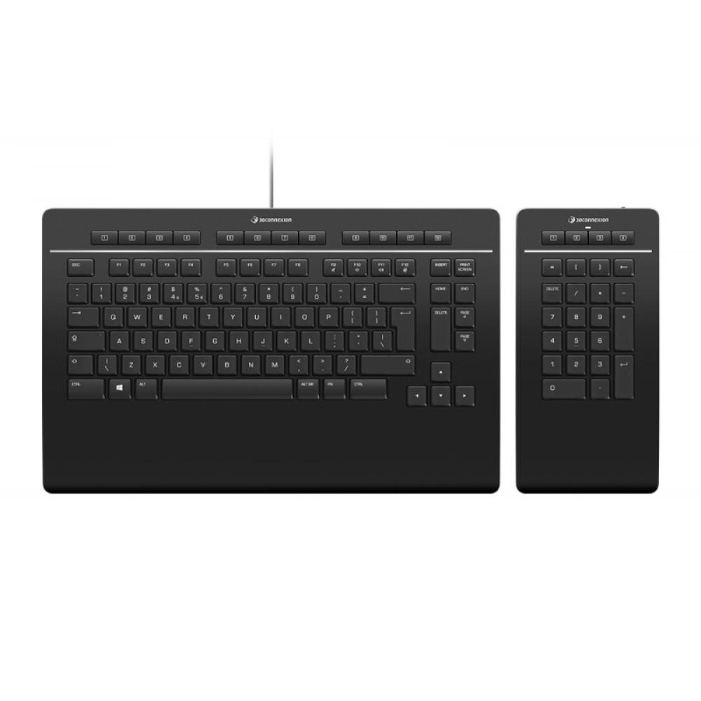 Dconnexion - Keyboard Pro with Numpad teclado Oficina USB Negro