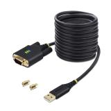 StarTech.com - Cable Adaptador USB a Serie de 3m - Retención COM - FTDI - USB a DB9 RS232 Serial - Tornillos Intercambiables - P
