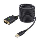 StarTech.com - Cable Adaptador USB a Serie de 3m - Retención COM - FTDI - USB a DB9 RS232 Serial - Tornillos Intercambiables - P