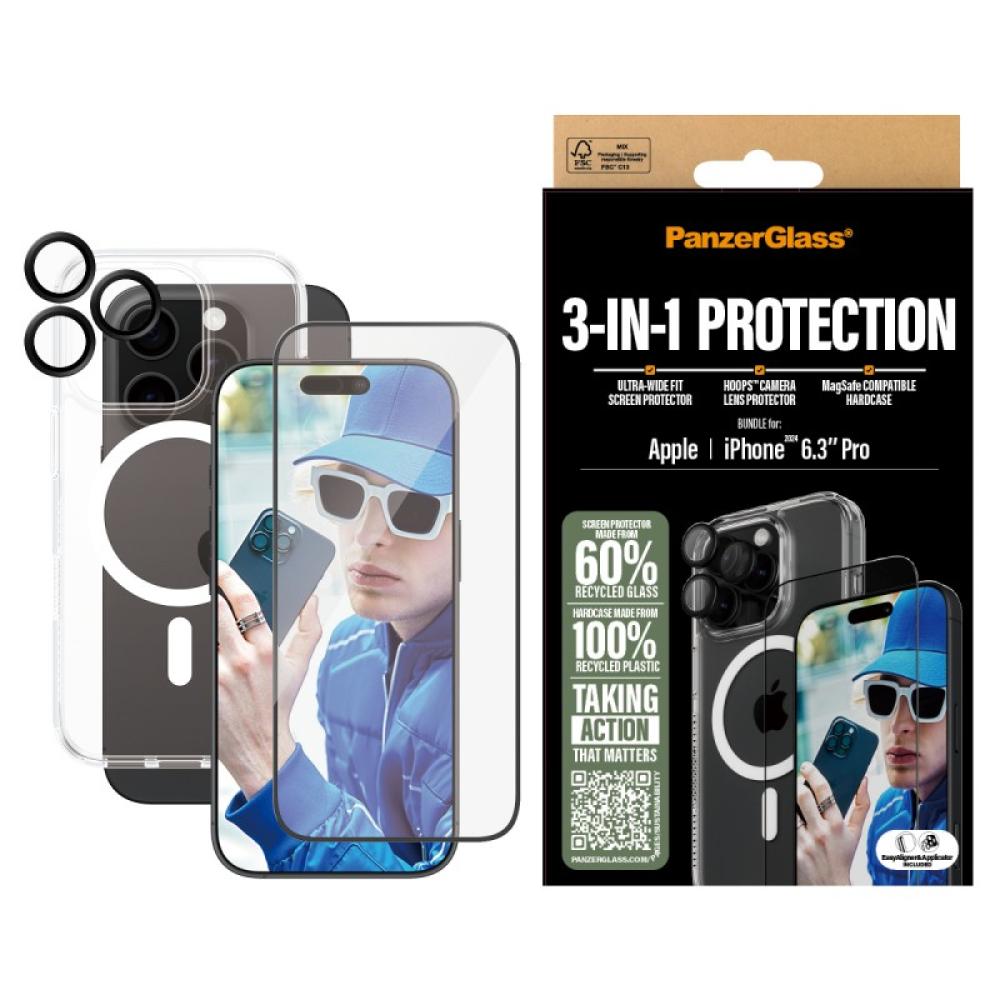 PanzerGlass - 3-in-1 Protection Bundle iPhone 16 Pro Protector de pantalla Apple 1 pieza(s)