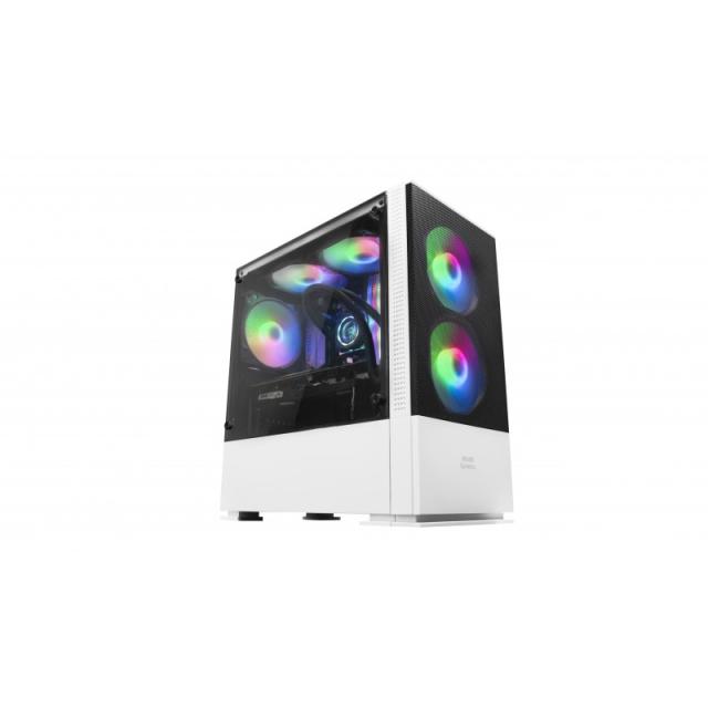 Mars Gaming - MCZW, Caja PC Compacta Premium, MicroATX, Panel+Frontal Mesh, Blanco