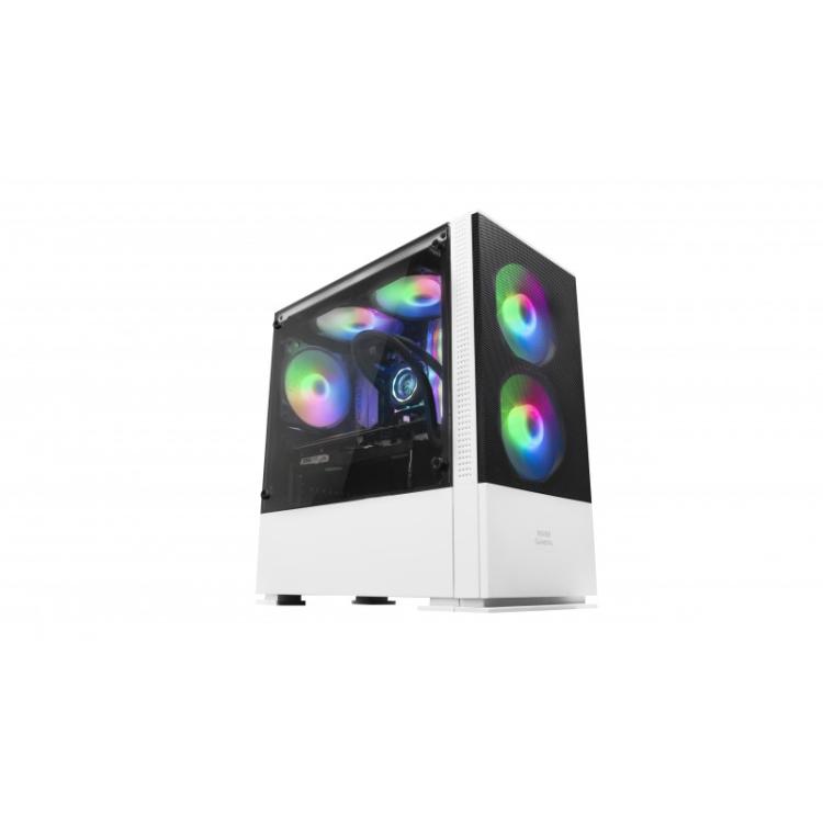 Mars Gaming - MCZW, Caja PC Compacta Premium, MicroATX, Panel+Frontal Mesh, Blanco