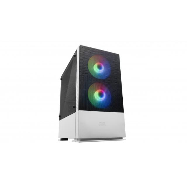 Mars Gaming - MCZW, Caja PC Compacta Premium, MicroATX, Panel+Frontal Mesh, Blanco