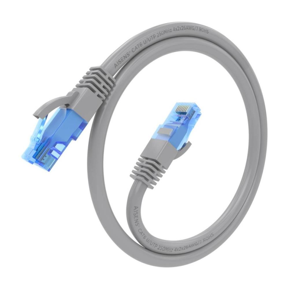 AISENS - Cable De Red Latiguillo RJ45 Cat.6 UTP AWG26 CCA, Gris, 30 cm