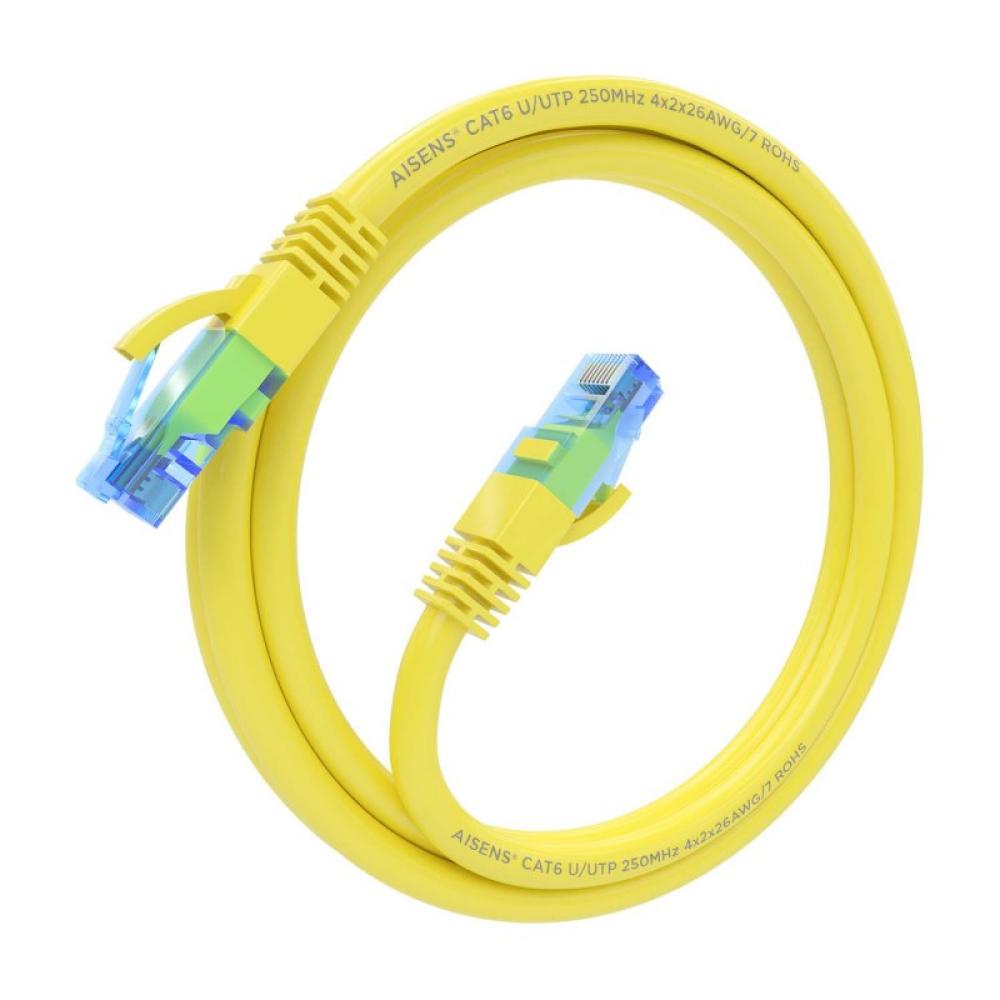 AISENS - Cable De Red Latiguillo RJ45 Cat.6 UTP AWG26 CCA, Amarillo, 1.0 m