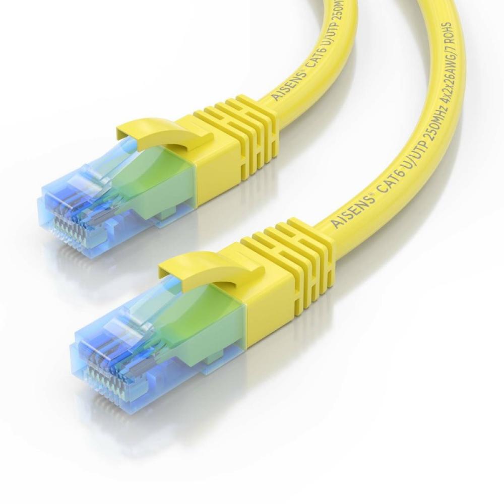 AISENS - Cable De Red Latiguillo RJ45 Cat.6 UTP AWG26 CCA, Amarillo, 1.0 m