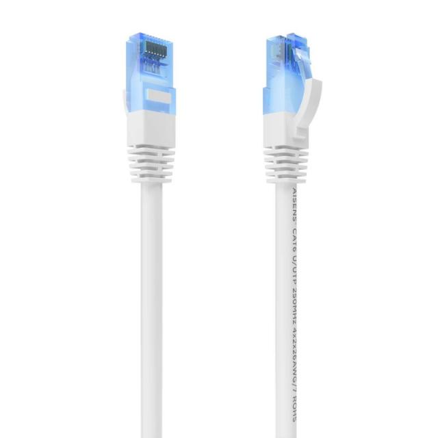 AISENS - Cable De Red Latiguillo RJ45 Cat.6 UTP AWG26 CCA, Blanco, 10 m