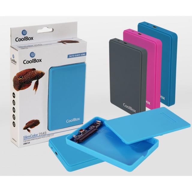 CoolBox - CAJA/CARCASA HDD/SSD 2.5" SLIMCOLOR SCG2543 GRIS USB3.2 GEN1