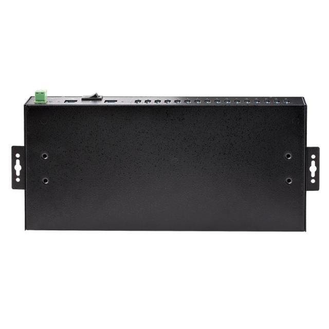 StarTech.com - Hub Ladrón USB 3.0 5Gb de 16 Puertos Industrial - Metal - Montaje en Rack/Superficie/DIN - Carga Compartida USB 1
