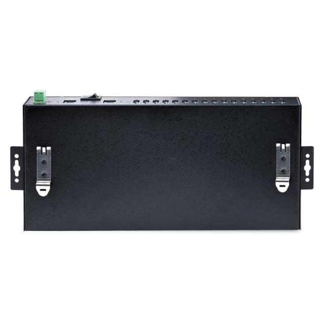 StarTech.com - Hub Ladrón USB 3.0 5Gb de 16 Puertos Industrial - Metal - Montaje en Rack/Superficie/DIN - Carga Compartida USB 1