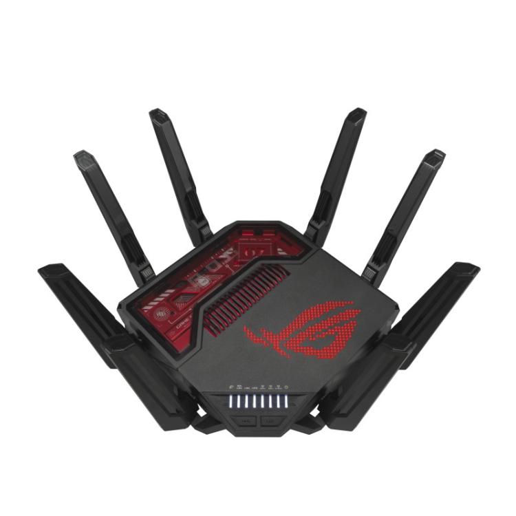ASUS - ROG Rapture GT-BE19000 router inalámbrico Multi-Gigabit Ethernet Tribanda (2.4 GHz / 5 GHz / 6 GHz) Negro, Rojo