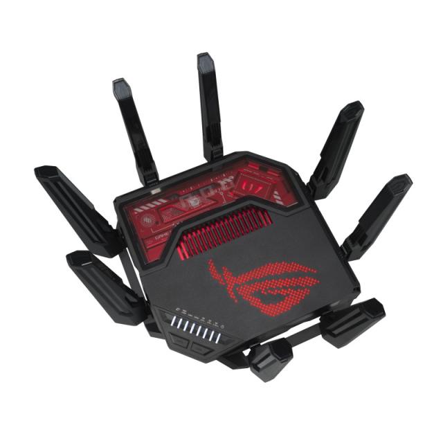 ASUS - ROG Rapture GT-BE19000 router inalámbrico Multi-Gigabit Ethernet Tribanda (2.4 GHz / 5 GHz / 6 GHz) Negro, Rojo