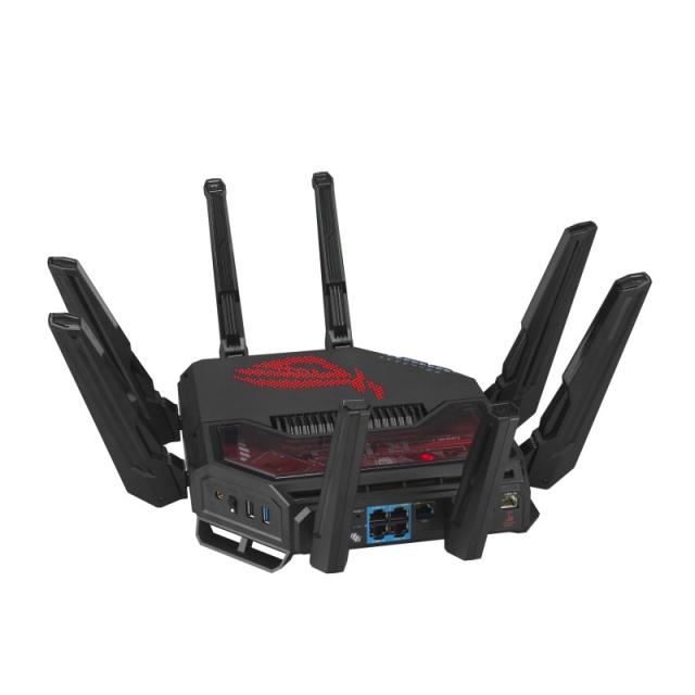 ASUS - ROG Rapture GT-BE19000 router inalámbrico Multi-Gigabit Ethernet Tribanda (2.4 GHz / 5 GHz / 6 GHz) Negro, Rojo