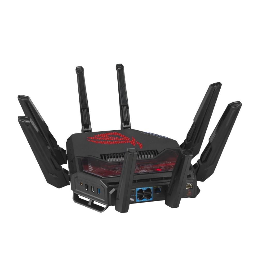 ASUS - ROG Rapture GT-BE19000 router inalámbrico Multi-Gigabit Ethernet Tribanda (2.4 GHz / 5 GHz / 6 GHz) Negro, Rojo