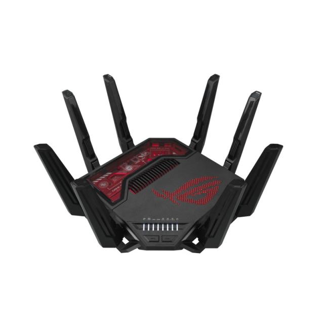 ASUS - ROG Rapture GT-BE19000 router inalámbrico Multi-Gigabit Ethernet Tribanda (2.4 GHz / 5 GHz / 6 GHz) Negro, Rojo