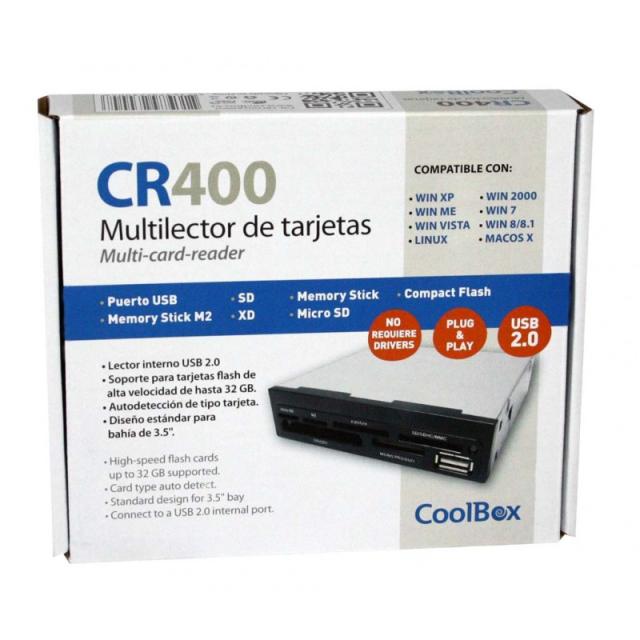 CoolBox - LECTOR DE TARJETAS INTERNO CR-400 V2 NEGRO