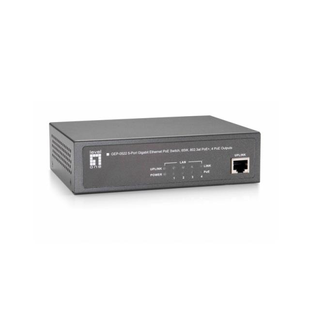 LevelOne - GEP-0522 switch Gigabit Ethernet (10/100/1000) Energía sobre Ethernet (PoE) Gris