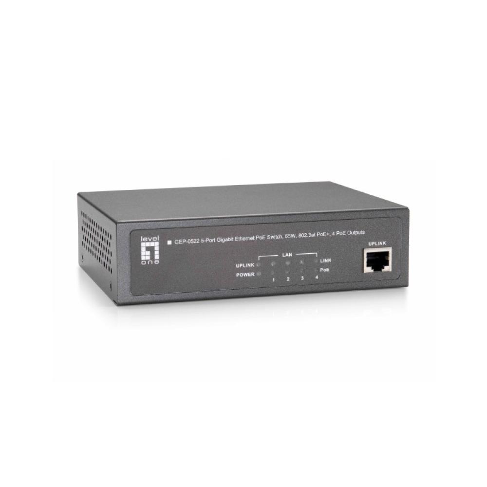 LevelOne - GEP-0522 switch Gigabit Ethernet (10/100/1000) Energía sobre Ethernet (PoE) Gris