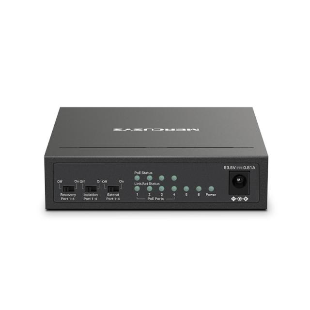 Mercusys - MS106LP switch Gestionado Fast Ethernet (10/100) Energía sobre Ethernet (PoE) Negro