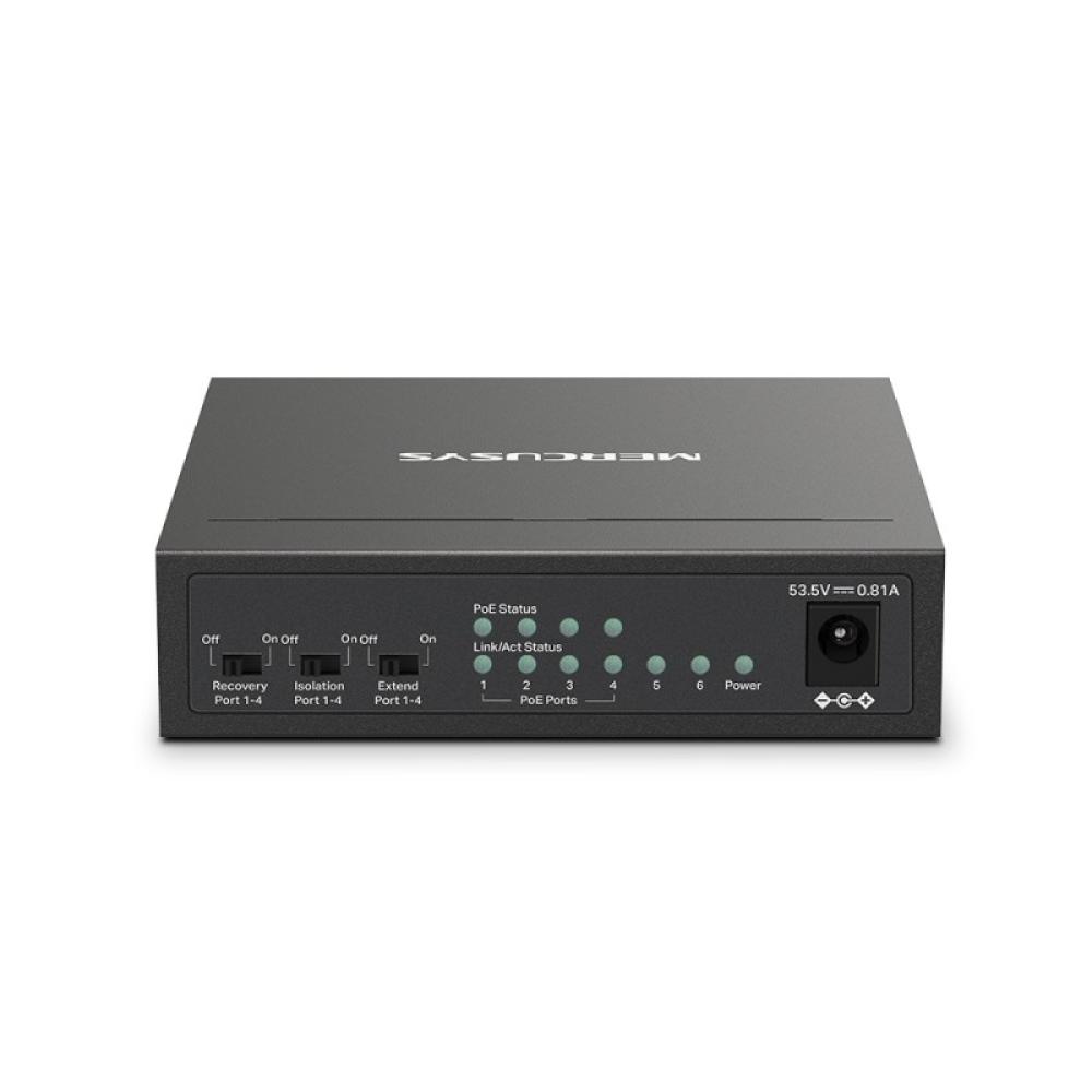 Mercusys - MS106LP switch Gestionado Fast Ethernet (10/100) Energía sobre Ethernet (PoE) Negro