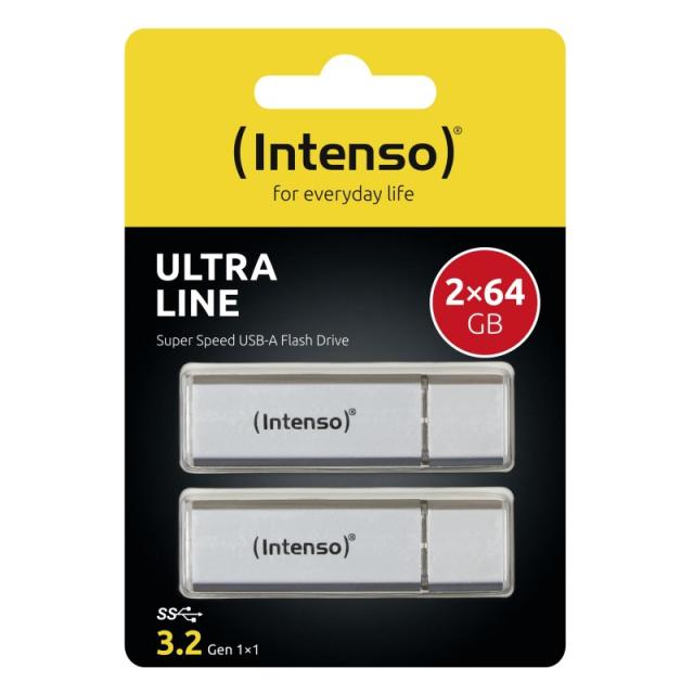 Intenso - Ultra Line 2 x 64GB unidad flash USB USB tipo A 3.2 Gen 1 (3.1 Gen 1) Plata
