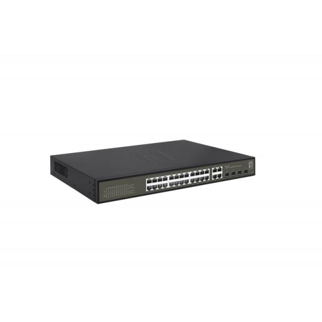 LevelOne - GES-2128P switch Gestionado L2 Gigabit Ethernet (10/100/1000) Energía sobre Ethernet (PoE) Negro