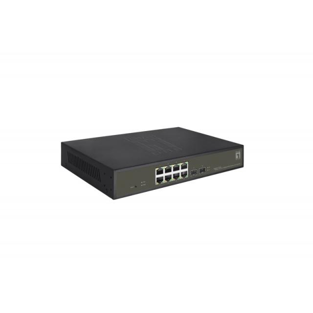 LevelOne - GES-2110P switch Gestionado L2 Gigabit Ethernet (10/100/1000) Energía sobre Ethernet (PoE) Negro
