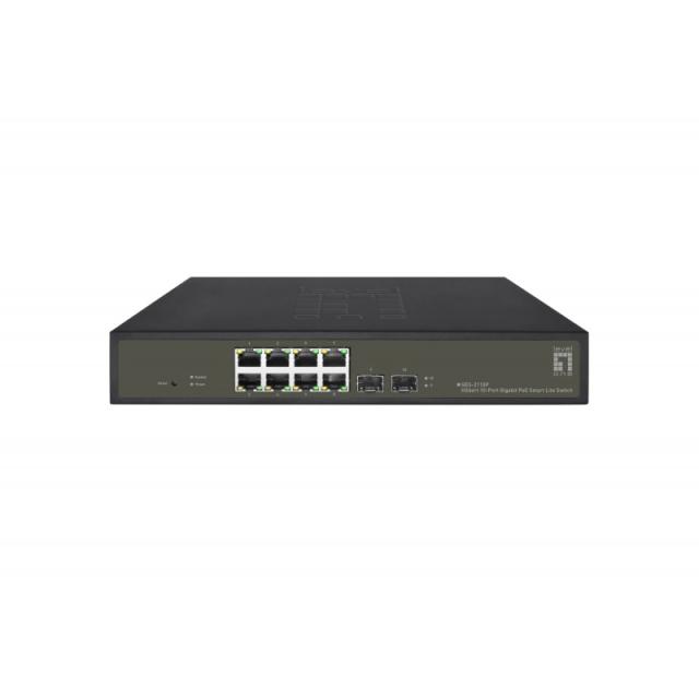 LevelOne - GES-2110P switch Gestionado L2 Gigabit Ethernet (10/100/1000) Energía sobre Ethernet (PoE) Negro
