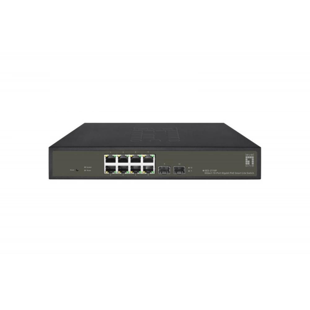 LevelOne - GES-2110P switch Gestionado L2 Gigabit Ethernet (10/100/1000) Energía sobre Ethernet (PoE) Negro