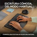 Logitech - Wave Keys, teclado ergonómico inalámbrico con reposamanos acolchado, escritura cómoda y natural, Easy-Switch, Bluetoo