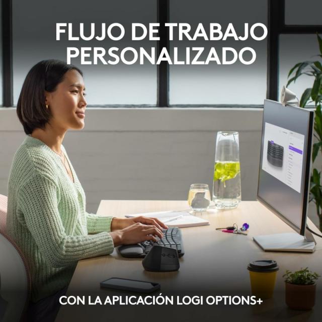 Logitech - Wave Keys, teclado ergonómico inalámbrico con reposamanos acolchado, escritura cómoda y natural, Easy-Switch, Bluetoo
