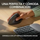 Logitech - Wave Keys, teclado ergonómico inalámbrico con reposamanos acolchado, escritura cómoda y natural, Easy-Switch, Bluetoo
