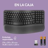 Logitech - Wave Keys, teclado ergonómico inalámbrico con reposamanos acolchado, escritura cómoda y natural, Easy-Switch, Bluetoo