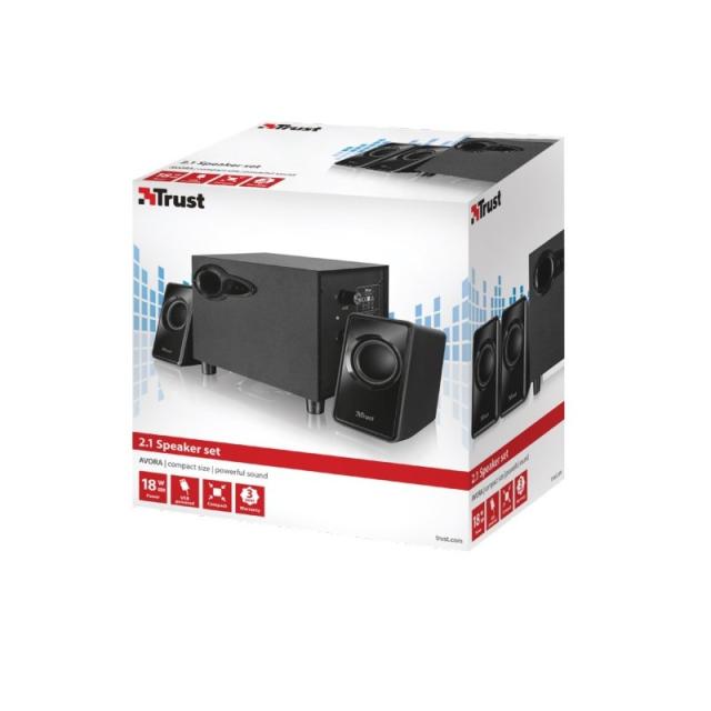 Trust - Avora 2.1 conjunto de altavoces 9 W PC Negro 2.1 canales De 2 vías