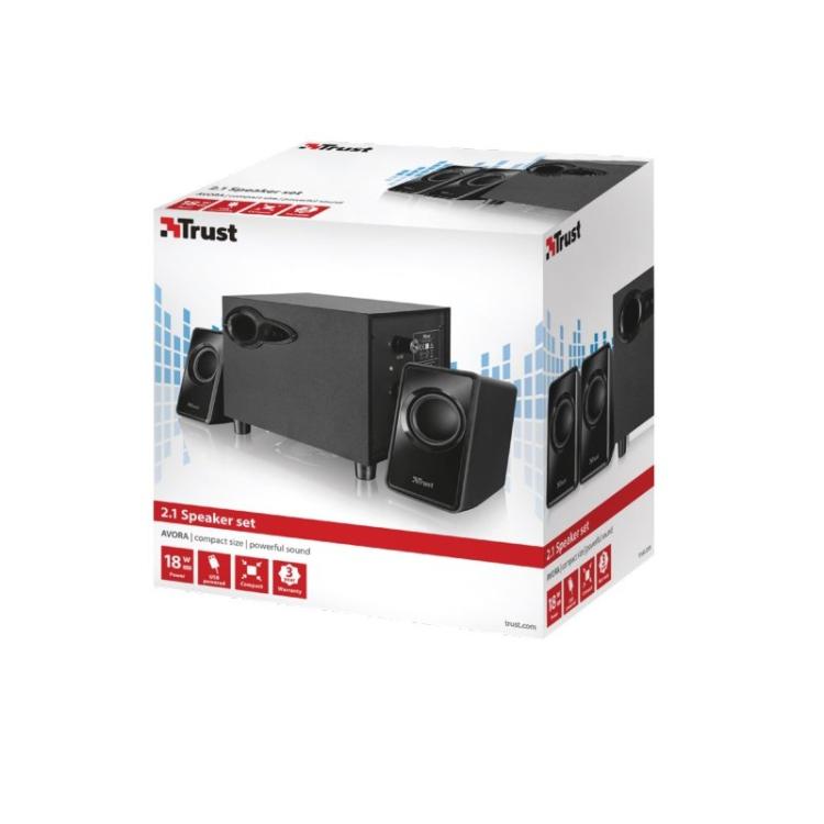 Trust - Avora 2.1 conjunto de altavoces 9 W PC Negro 2.1 canales De 2 vías